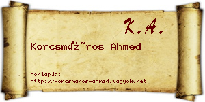 Korcsmáros Ahmed névjegykártya